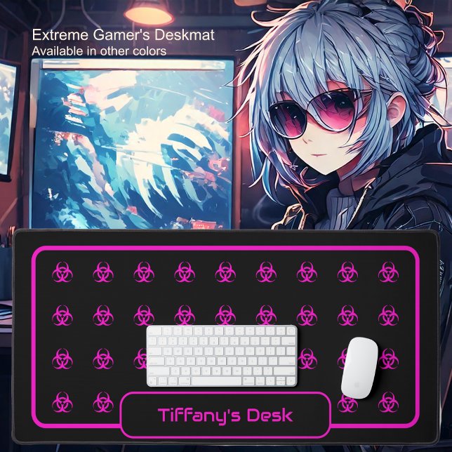 Symboles de danger biologique - Rose chaud sur un  (Biohazard Symbol-Fuchsia On Black by Office Accessories Shop)