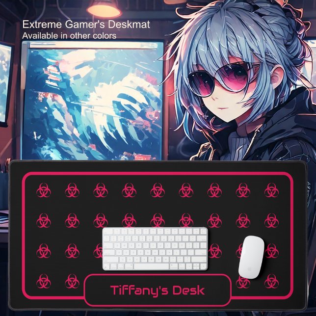 Symboles de danger biologique - Rouge sur un Arriè (Biohazard Symbol-Red on Black - by Office Accessories Shop)