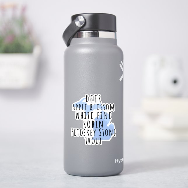 Symboles de l'État du Michigan Autocollants en Vin (HydroFlask)