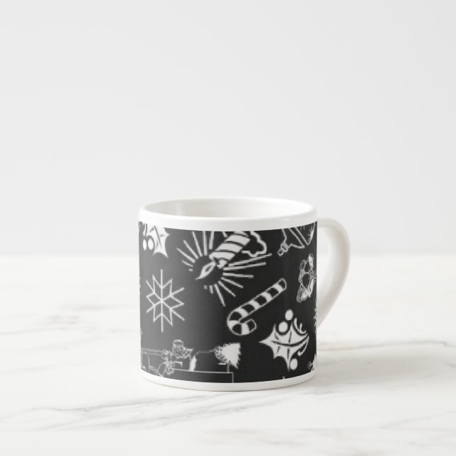 Symboles de Noël Joyeux Espresso noir café Mug (Devant droit)