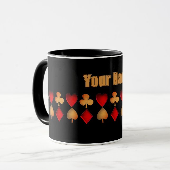 symboles pour jeu de cartes, mug personnalisée (Devant gauche)