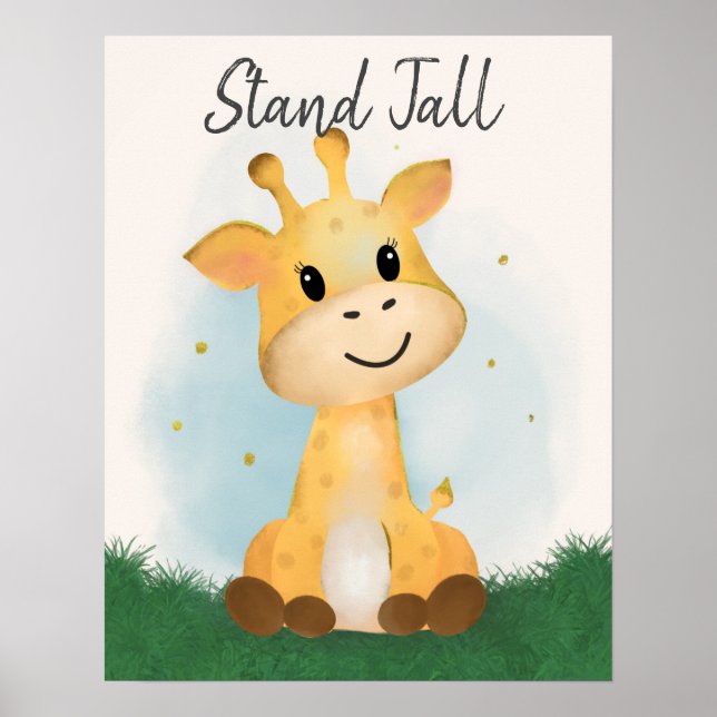 Sympa Be Stand Tall Giraffe Genre Poster Neutre (Devant)
