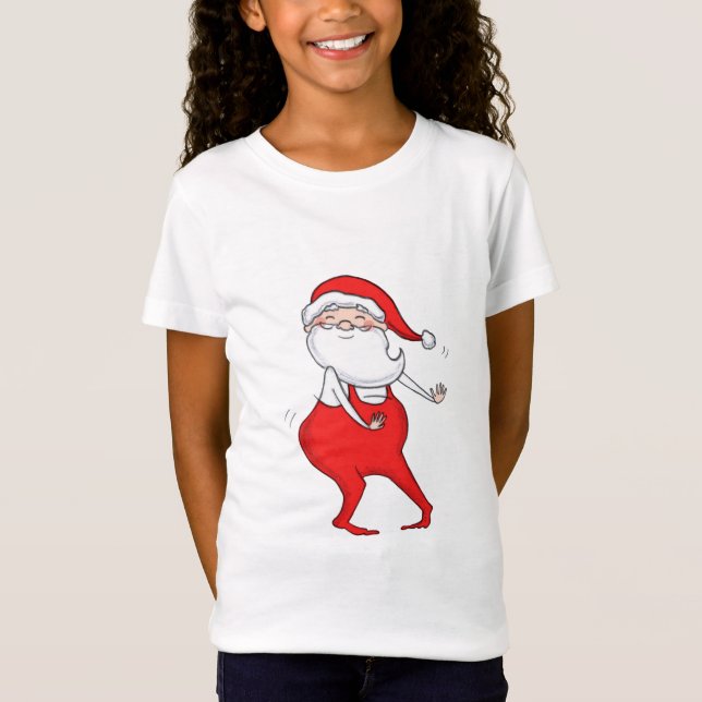 Sympa Dancing Santa Clause T-shirt de Noël (Devant)