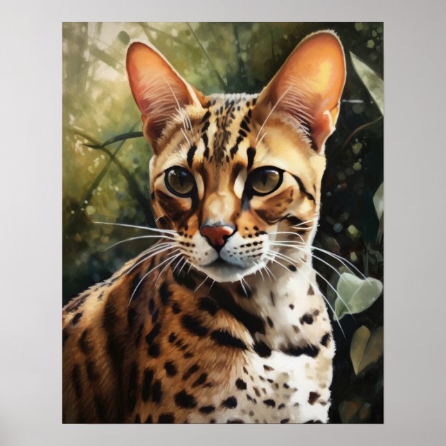 Sympa Ocicat Cat Art Imprimer Poster (Devant)