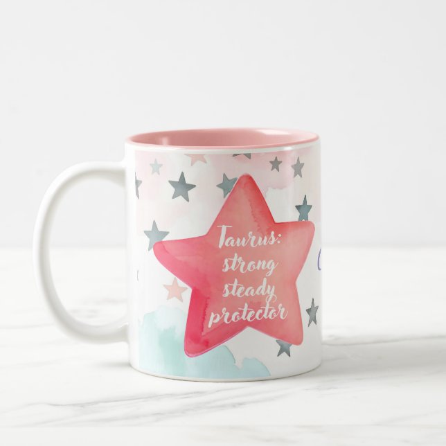 Sympa Taurus personnalisé Zodiaque Mug pour fille (Gauche)