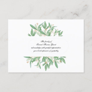 Sympathie botanique Carte de remerciements