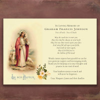 Sympathie catholique bon berger Carte de remerciem