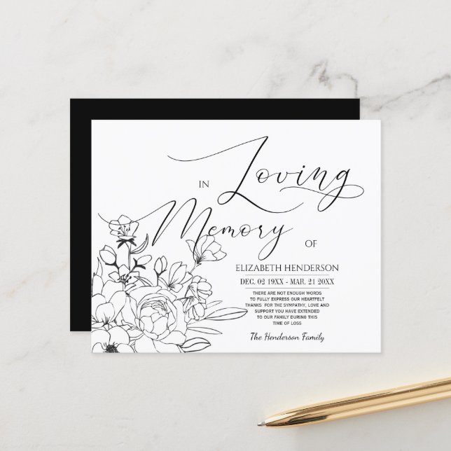 Sympathie de budget Mémoire / Merci. (Devant/Arrière en situation)