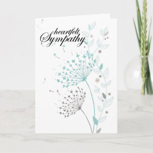 "Sympathie du coeur" Carte de voeux Dandelion