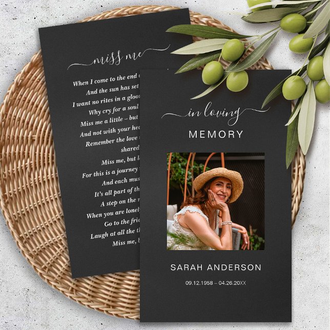 Sympathie funéraire Carte de prière commémorative (Créateur téléchargé)