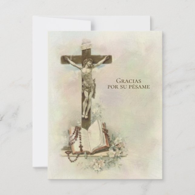 Sympathie funéraire espagnole Carte Sainte Merci (Devant)