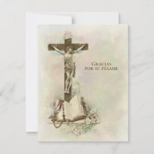 Sympathie funéraire espagnole Carte Sainte Merci