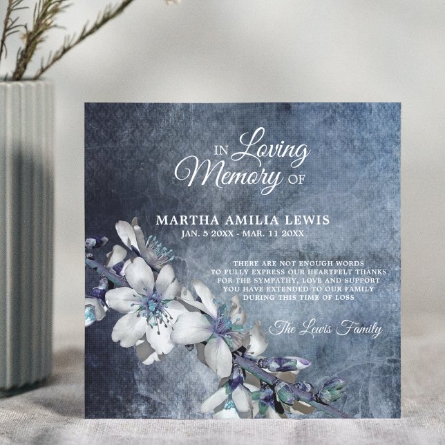 Sympathie Mémoire Fleur Bleu MERCI Floral (Créateur téléchargé)