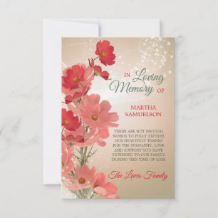 Sympathie Mémoire Florale MERCI de corail rose rou