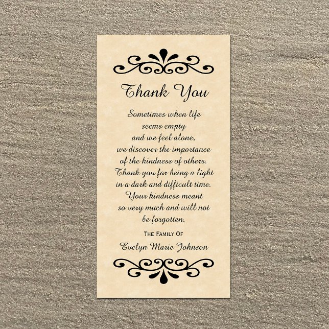 Sympathie Merci Carte photo parchemin (Créateur téléchargé)