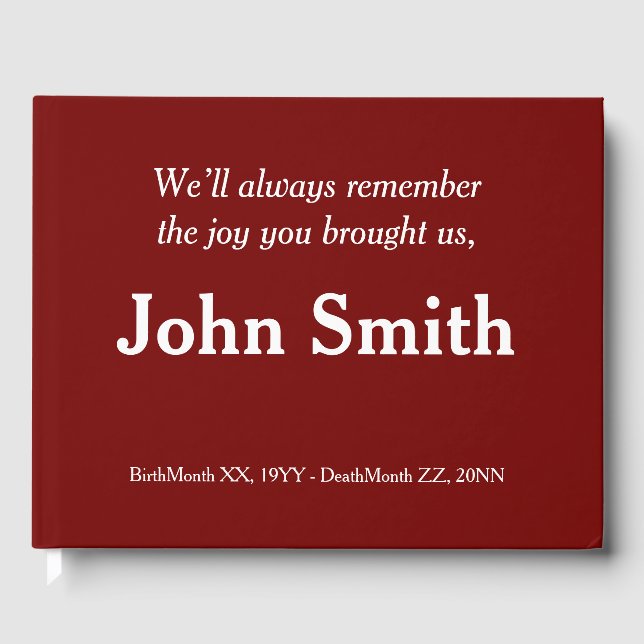 Sympathie minimale et respectueuse Livre d'or (Recto)