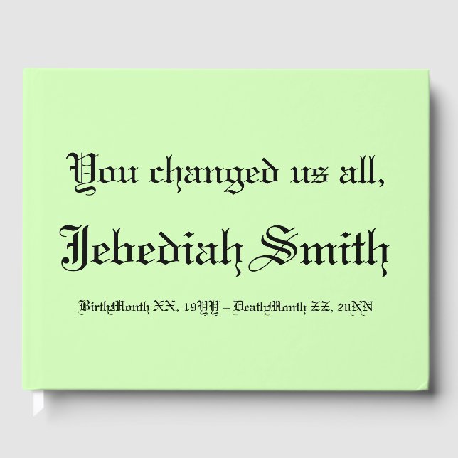 Sympathie minimale et simple Livre d'or (Recto)