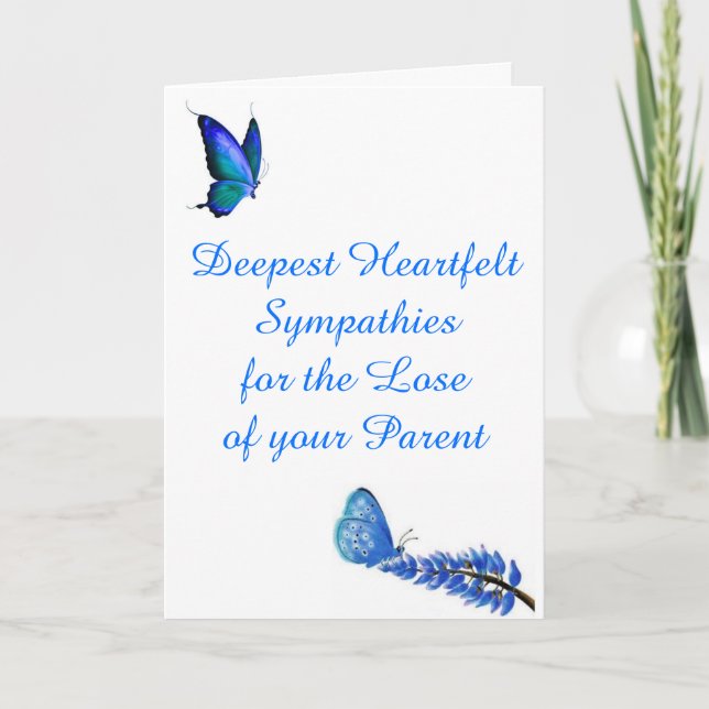 Sympathie pour la perte d'une carte parent (Devant)