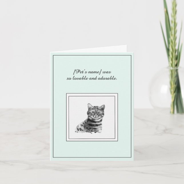 Sympathie pour une carte de voeux pliée de chat du (Devant)