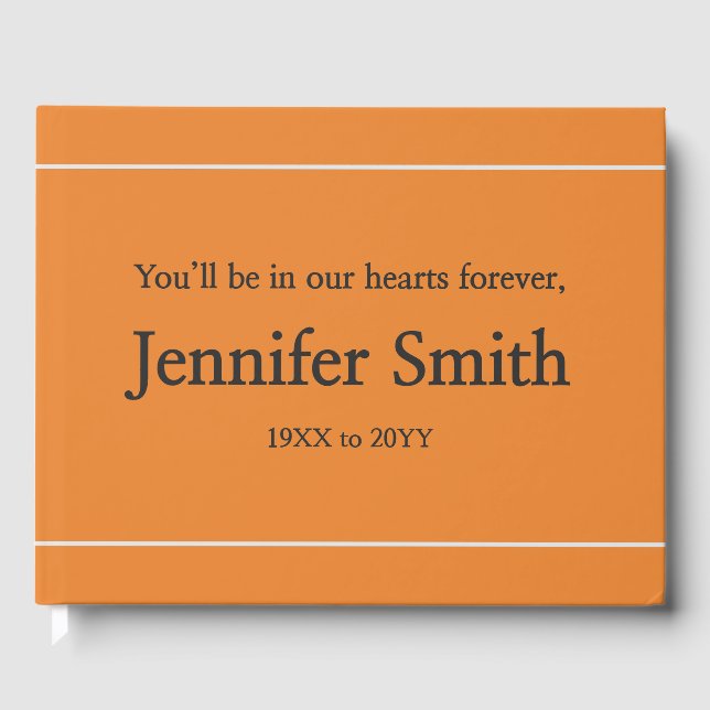 Sympathies simples et respectueuses Livre d'or (Recto)