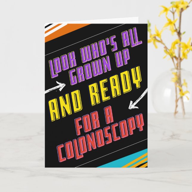 Sympathique Colonoscopie Bonne carte de voeux d'an (Fleur jaune)