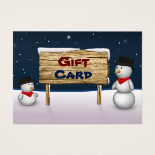 Sympathique Snowmen avec carte cadeau en bois