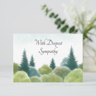 Sympathy Condolence Watercolor Carte Woodland