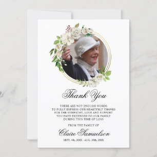 Sympathy Funeral MERCI Aquarelle Florale PHOTO