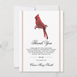 Sympathy Funeral MERCI Cardinal Bird