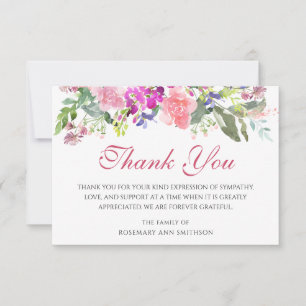 Sympathy Funeral Merci Cartes Floral