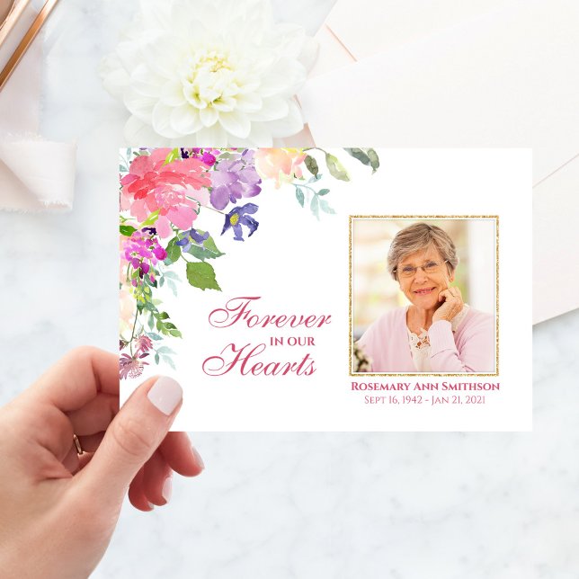 Sympathy Funeral Thank You Cartes Floral Photo (Sympathy Funeral Thank You Cards Floral Photo)