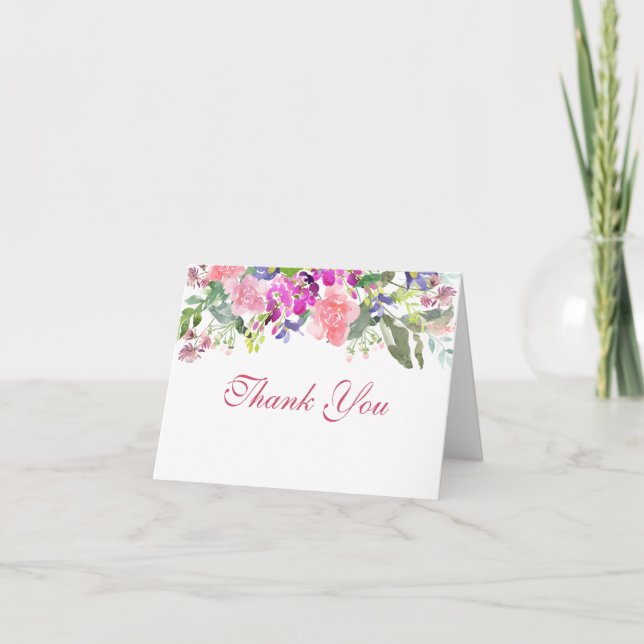 Sympathy Funeral Thank You Note Cartes Floral (Devant)