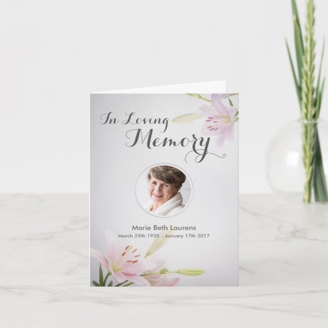 Sympathy Memorial Merci Carte de note avec photo (Devant)