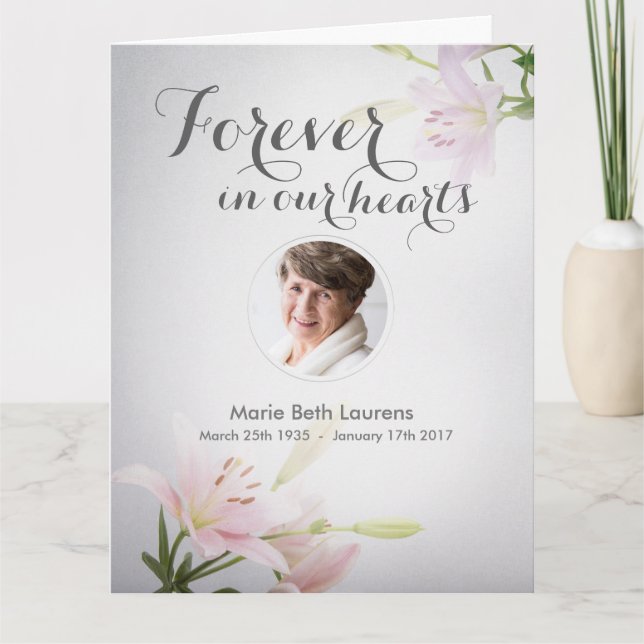 Sympathy Memorial Merci Carte de note avec photo (Devant)