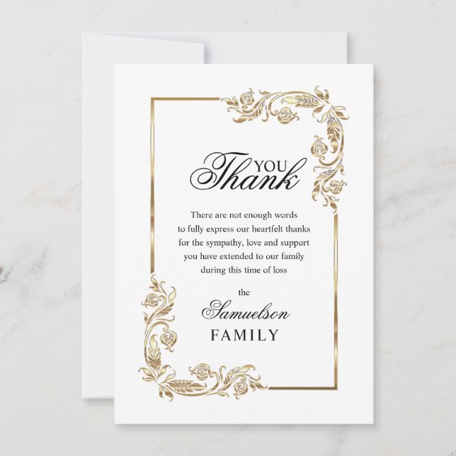 Sympathy Memorial White Gold PHOTO Merci (Devant)