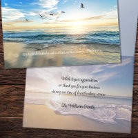 Sympathy Merci Flying Birds Ocean Scene Cartes