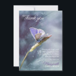 Sympathy MERCI funéraire Papillon pourpre<br><div class="desc">Élégante sympathie & mémoire merci carte photo. Facile à modifier du texte. Violet Lilac Violet bleu papillon couleurs dans la nature. Donnez-les pendant ou envoyez-les après les funérailles.  Ça fait du bon souvenir.  Ajoutez votre message de remerciement.  Voir d'autres comme "dans la mémoire aimante"</div>