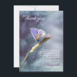 Sympathy MERCI funéraire Papillon pourpre<br><div class="desc">Élégante sympathie & mémoire merci carte photo. Facile à modifier du texte. Violet Lilac Violet bleu papillon couleurs dans la nature. Donnez-les pendant ou envoyez-les après les funérailles.  Ça fait du bon souvenir.  Ajoutez votre message de remerciement.  Voir d'autres comme "dans la mémoire aimante"</div>