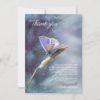 Sympathy MERCI funéraire Papillon pourpre