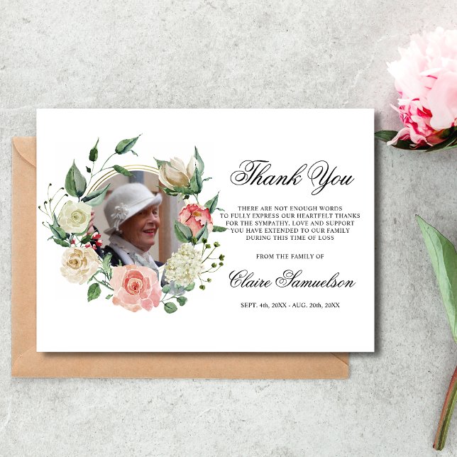 Sympathy Merci Memorial rose floral PHOT) (Créateur téléchargé)