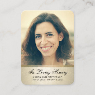 Sympathy Photo Black Script Gold Carte funéraire