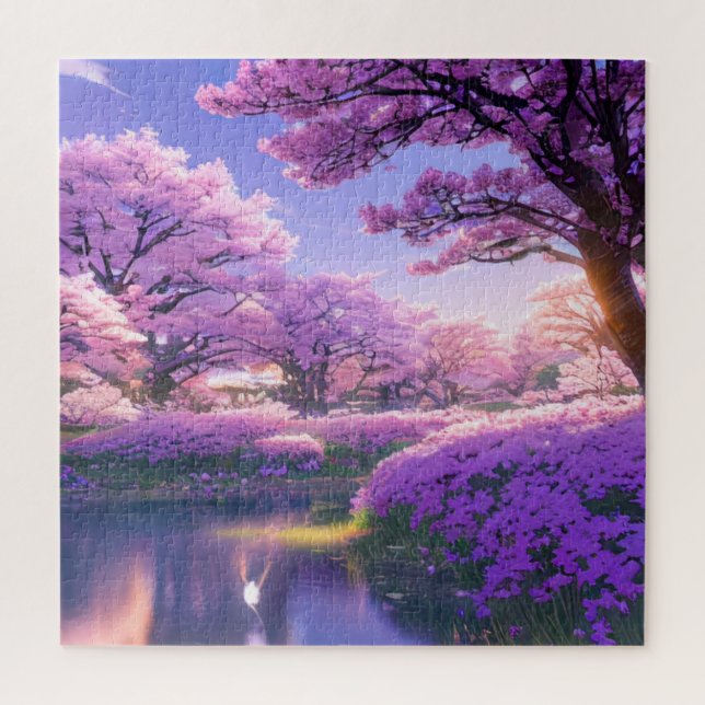 Symphonie du coucher de soleil, un puzzle de fleur (Vertical)