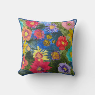 Symphonie florale de couleurs 16x16 Coussin