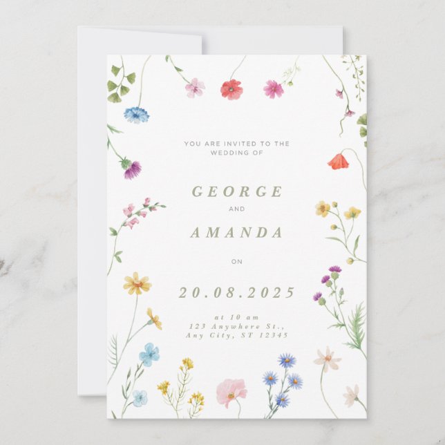 Symphonie florale Faire-part de mariage (Devant)