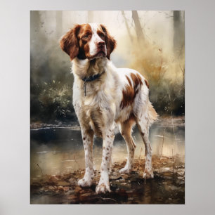 Symte Brittany Dog Art Imprimer Poster