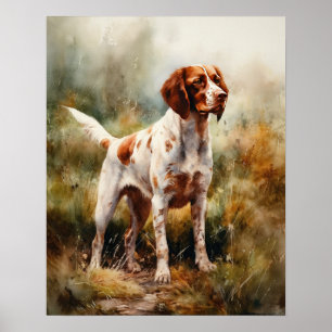 Symte Brittany Dog Art Imprimer Poster