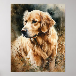 Symte Golden Retriever Dog Art Imprimer Poster