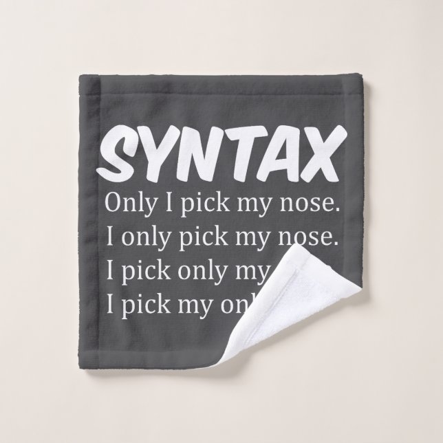 Syntaxe Collecte drôle de nez (Gant de toilette)