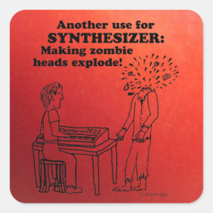 Synthétiseur Sticker Carré Explosé Zombie
