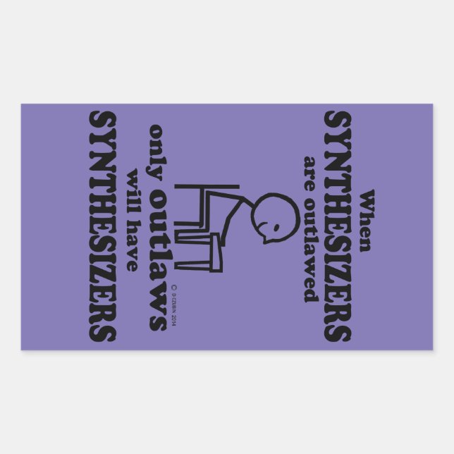 Synthétiseurs Interdit Sticker Rectangulaire (Devant)